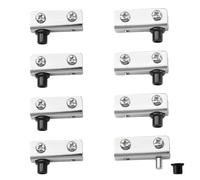 UFURMATE Pivot Hinge, 8Pcs Frameless Glass Door Pivot Hinges Glass Cabinet Door Clips with Pin Adjustable Iron Clamp Hinge Replacement Kit for 3-6mm Free-Swinging Glass Door