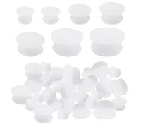 UFURMATE Salt Shaker Stoppers, 30Pcs Silicone Salt Shaker Plugs Flexible Salt Pepper Shaker Stoppers Transparent Round End Cap Replacement for Pots Bottles Pipes (7 Size)