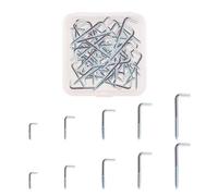 UFURMATE Screw in Hooks, 120Pcs 5 Sizes L Shaped Hooks Shouldered Dresser Cup Hooks Right Angle Hooks Self Tapping Screw Hooks for Indoor and Outdoor Hanging (Silver)