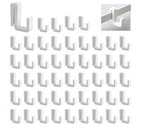 UFURMATE Shelf Basket Rack Hooks, 50Pcs Plastic Shower Basket Hooks Shower Caddy Shelf Basket Rack Hooks for Hanging Sponge Washcloth Luffa (White)