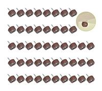 UFURMATE Shelf Pegs, 50Pcs Plastic Glass Wood Shelf Holder Pins Cabinet Shelf Support Pegs Shelf Bracket Nail Holder for Wardrobe, Showcase, Bookcase (Brown)
