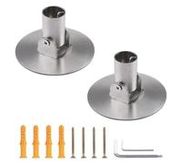 UFURMATE Shower Curtain Rod Bracket, 2Pcs 26mm Inner Diameter Titanium Steel Shower Curtain Rod Single Swivel Flange Curtain Rod Wall-Mount Bracket with Screws (Silver)