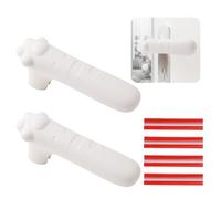 UFURMATE Silicone Door Handle Glove Covers - White, Cat Claw Shape, Anti-Static Safety Protector with Clear Anti-Collision Adhesive Strip