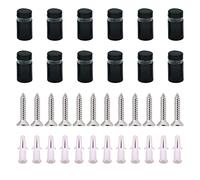 UFURMATE Standoff Screws, 12Pcs Wall Sign Standoff Screws Advertising Nail Glass Standoff Mounts Advertisement Fixings Bolts for Glass Posters, Picture Frames (12 x 20mm,Black)