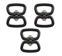 UFURMATE Swivel Clip, 3Pcs Space Aluminum Double Ended Swivel D-ring Hooks Dog Leash Swivel Hooks Chain Swivel Connectors for Dog Walking Camping Hiking (Black)