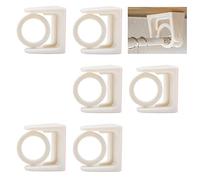 UFURMATE Tension Rod Hook Holders, 6Pcs ABS Wall Bracket Hook for Tension Rod 360° Rotatable No Drill Fixing Rod Holder Rods Hanger Self Adhesive Tension Poles Brackets