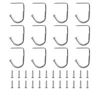 UFURMATE Under Cabinet Hook, 12Pcs Under Cabinet Mug Holders Metal Under Shelf Coat Hooks Utensil Storage Hangers for Kitchen Bathroom Cabinet (Galvanized Silver)