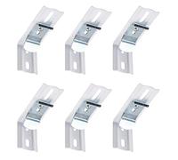 UFURMATE Vertical Blind Brackets, 6 Pcs Metal L-Shaped Brackets, White, Iron, Inside/Outside Mount, 3x1-1/8x1-3/4 inch