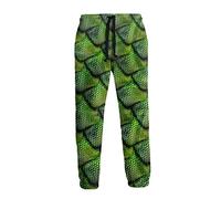 Ufuson Green Snake Scale Men's Sports Sweatpants Casual Drawstring Jogger Pants Trousers with Pockets