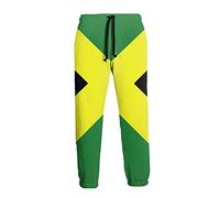 Ufuson Jamaica Flag Jamaican Pride Sweatpants for Men Printed Joggers Pant Drawstring Sports Pants White