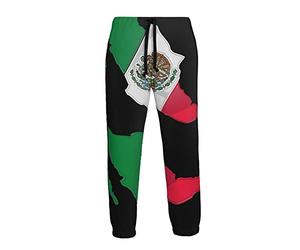 Ufuson Mexico Flag Mens Sweatpants 3D Print Mexican Jogger Pants Casual Sportswear