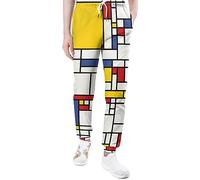 Ufuson Piet Mondrian Sweatpants for Men Yoga Athletic Lounge Jersey Trousers with Pockets