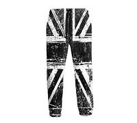 Ufuson White and Black British Flag England Mens Sweatpants 3D Print Jogger Pants Casual Sportswear