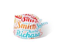 Ugaarsan Nurse Hat Personalized Colorful Name Word Cloud Printed Bouffant Cap Adjustable Working Surgical Scrub Cap with Sweatband Birthday Appreciation Gift for Nurse Doctor (Set of 2) Blue