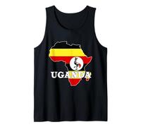 Uganda Africa Ugandan Roots Map Ugandan Pride Ugandan Flag Tank Top
