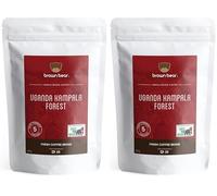 Uganda Coffee Beans 227g - Very Strong Dark Roast Ugandan Robusta Coffee - Uganda Kampala Forest - Brown Bear - Strength 5 - Donation to Free The Bears (Pack of 2)