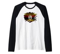 Uganda Flag and African Gorilla - Ugandan Pride Raglan Baseball Tee