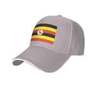 Uganda Flag Baseball Cap Sun Hat Men Women Flag Hat Snapback Trucker Adjustable Buckle Outdoor Sports Headwear with Adjustable Buckle Festivals Baseball Cap Grey