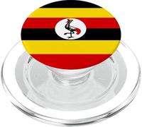 Uganda Flag Grey Crowned Crane PopSockets PopGrip for MagSafe