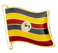 Uganda National Flag Enamel Metal Pin Badge Diplomat Lapel - 1.9cm x 1.6cm - Hard Enamel Ugandan Flag Brooch - Crested Crane National Symbol Pin for Jacket, Hat, or Backpack