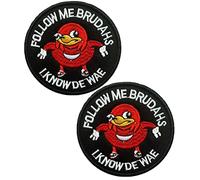 Ugandan Knuckles Follow Me Brudahs I Know De Wae Funny Patch Hook and Loop Tactical Morale Applique Fastener Military Embroidered Patch 2Pcs