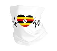 Ugandans Heartbeat I Love Uganda Heart Flag Unisex Tube Scarf Durable Bandana Multifunctional Magic Headband For Fishing Soccer Tennis