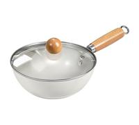 UGCER Ceramic Nonstick Wok & Stir-Fry Pan with Glass Lid - Healthy, Easy to Clean, Durable, Non-Toxic Coating, Compatible with All Stovetops,24cm