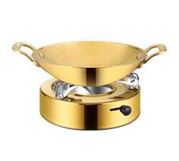 UGCER Stainless Steel Chafing Dish Buffet Warmer Set, Commercial Alcohol Stove Dry Pot for Weddings Caterings Parties,Gold,20cm