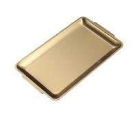 UGCER Stainless Steel Rectangle Serving Tray, BBQ Sushi Flat Dish Bread Pastry Baking Pan for Home Parties Living Room Restaurant Table,Gold,27 * 15cm