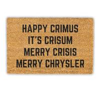 ugdgvco Happy Crimus It's Crisum Merry Crisis Merry Chrysler Christmas Door Mat, Funny Christmas Doormat, Christmas Welcome Mat 16x24 inch