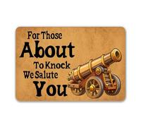 ugdgvco Welcome Doormat Entrance Way Decor Indoor 16x24 Inch for Those About to Knock We Salute You Personalized Front Porch Mats No Slip Prank Gift Mat