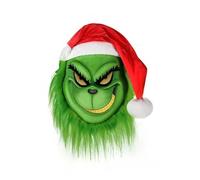 UGDOUS Green Monster Mask Costume Accessories Christmas Cosplay,Green Latex Full Head Mask,Universal Size(Gold)