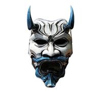 UGDOUS New Samurai Uncle Oni Latex Mask Mascaras Halloween Cosplay Props Horror Theme Decoration Toys(Red black)