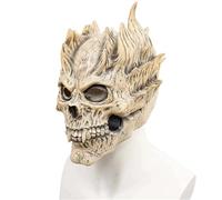 UGDOUS Terror Realistic Full Head Skull Mask Durable Latex Skeleton Demon Masks Unisex Creepy Old Bones