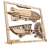 UGEARS 2.5D Framed Zeppelin - Classic Aircraft Wood Model Kit with Movable Propellers & Stabilizers - Airship Wooden Puzzle Model Kits for Adults - Home and Office Decor