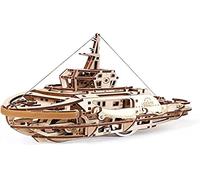 UGEARS 70078 mechanischer Schleppschiff 3D Puzzle Kit Bewegliches Schlepper Holzpuzzle Bastelset und Denkaufgabe für Erwachsen Accessories, Multicoloured
