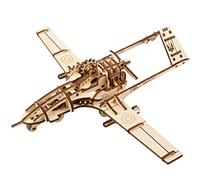 UGEARS Bayraktar TB2 Combat Drone - Powerful Drone Model Plane Kit with Spring Motor, Moving Camera and Missiles Under the Wings - 3D Wooden Puzzles for Adults - DIY 3D Puzzle Model Kit
