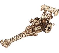 UGEARS Dragster Car Model Kit - Top Fuel Dragster Model Kits 3D Puzzle with Powerful Spring Motor - Drag Racing Model Car Kits 3D Puzzles for Self-Assembly - 3D Wooden Puzzles for Adults and Kids