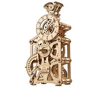 UGEARS Engine Clock 3D Wooden Puzzles for Adults - Mechanical 3D Puzzle Wooden Model Kits for Adults to Build - Functional Clock Kit with Moving Pistons Gift for Fathers Day - 265 Pcs