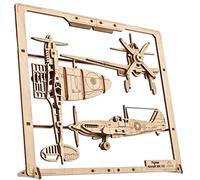 Ugears Fighter Aircraft 2.5d Wooden Mechanical Model Construction Game Golden Kids