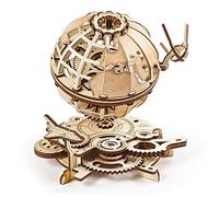 UGEARS Globus 3D Wooden Puzzles for Adults - Earth Globe Wooden Model Kits for Adults to Build - Mechanical Planet Building Set with Rotating Satellites Brain Teaser Puzzle Gift for Christmas