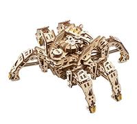 Hexapod Explorer 3D Puzzle Mechanical Spider Robot Model Kits for Adults with Powerful Spring Motor - 3D Wooden Puzzles for Adults - Wooden Robot Kit