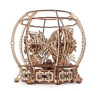 UGEARS Mechanical Aquarium 3D Puzzles Decorative Aquarium Wooden Puzzle Driven by a Spring - Self-Assembly Gear 3D Wooden Puzzles for Adults - Wooden Model Kits for Adults Teens