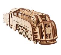 UGEARS Mini Locomotive - 3D Mechanical Wooden Puzzle Train Kit - Wooden 3d | Puzzles for Adults to Build - DIY Train Model Puzzles for Teens - Small Brain Teaser Building Kits