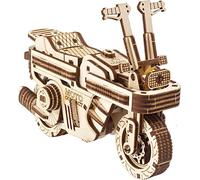 UGears Moto Compact Folding Scooter 3D Wooden Puzzle for Adults - Model Kit - 192 Pieces - 1 Set - Ages 14+