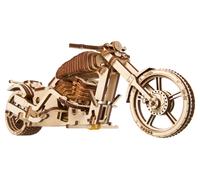 Ugears Bike VM-02 3D Puzzle - 3D Wooden Puzzles for Adults - Motorcycle with Rubber Band Motor - Mechanical Wooden Model Kits for Adults to Build - DIY Building Set Gift for Christmas