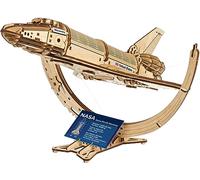 UGEARS NASA Space Shuttle Discovery - Wooden 3D Puzzles for Adults with Hubble Space Telescope and Tensegrity Stand Crafts For Adults - Wooden Model Kits for Adults 315 Pcs