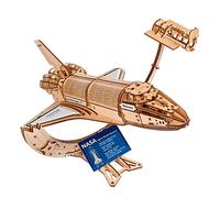 UGEARS NASA Space Shuttle Discovery - Wooden 3D Puzzles for Adults with Hubble Space Telescope and Tensegrity Stand Crafts For Adults - Wooden Model Kits for Adults 315 Pcs