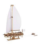 UGEARS Ocean Beaty Yacht 3D Wooden Puzzle - Wooden Mechanical Model Kit to Build - DIY Puzzle Boat Model with Paper Sails - Brain Teaser Building Set for Adults
