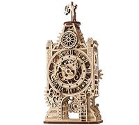 UGEARS Old Clock Tower 3D Wooden Puzzle - Wooden Mechanical Model Kit to Build - DIY Puzzle Clock Toy with Spinning Mechanism - Brain Teaser Building Set for Adults and Kids